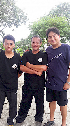Master Jun (Center) with his son and myself