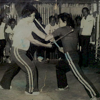 An old photo of Master Cris Ampit (left) and SGM Undo Caburnay (right) during their younger days.