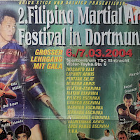 Upper half of Dortmund Filipino Martial Arts Festival poster showing GM Raoul Giannuzzi.